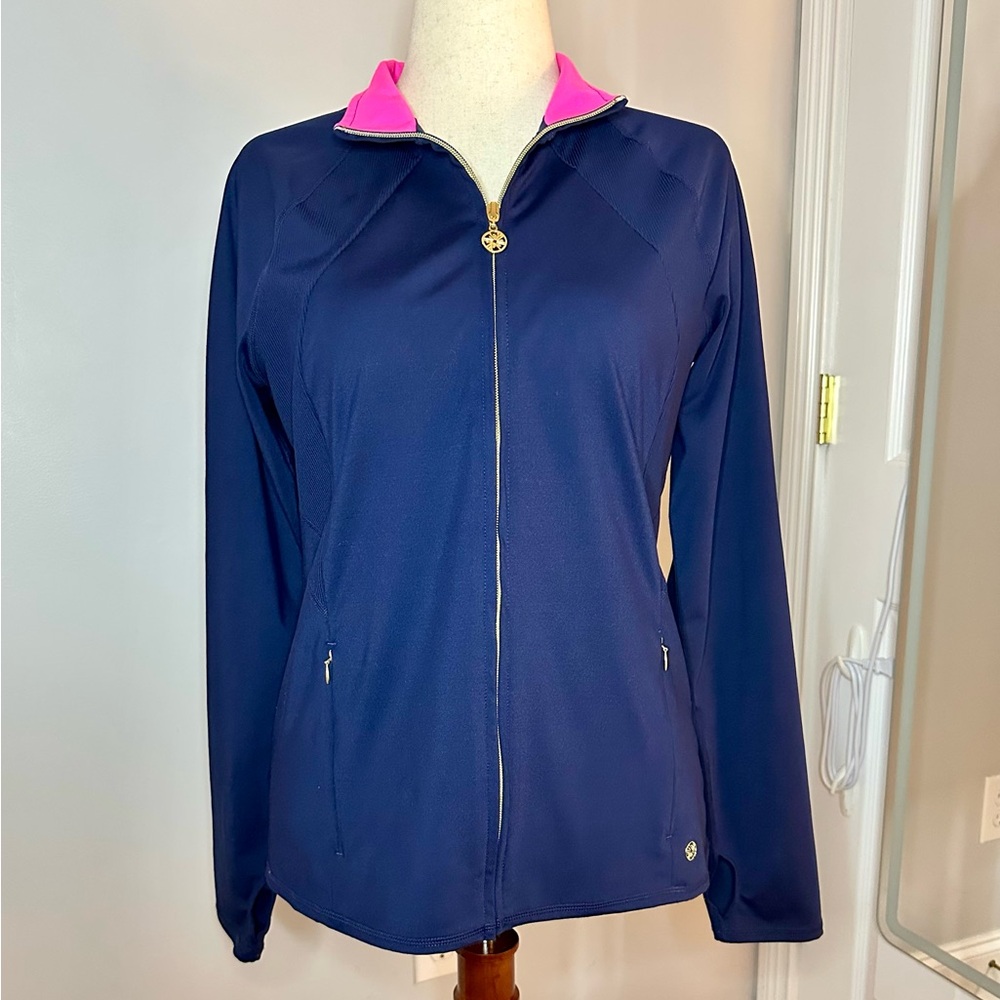 Lilly Pulitzer Luxletic Tennison jacket, full zip in New Navy, L